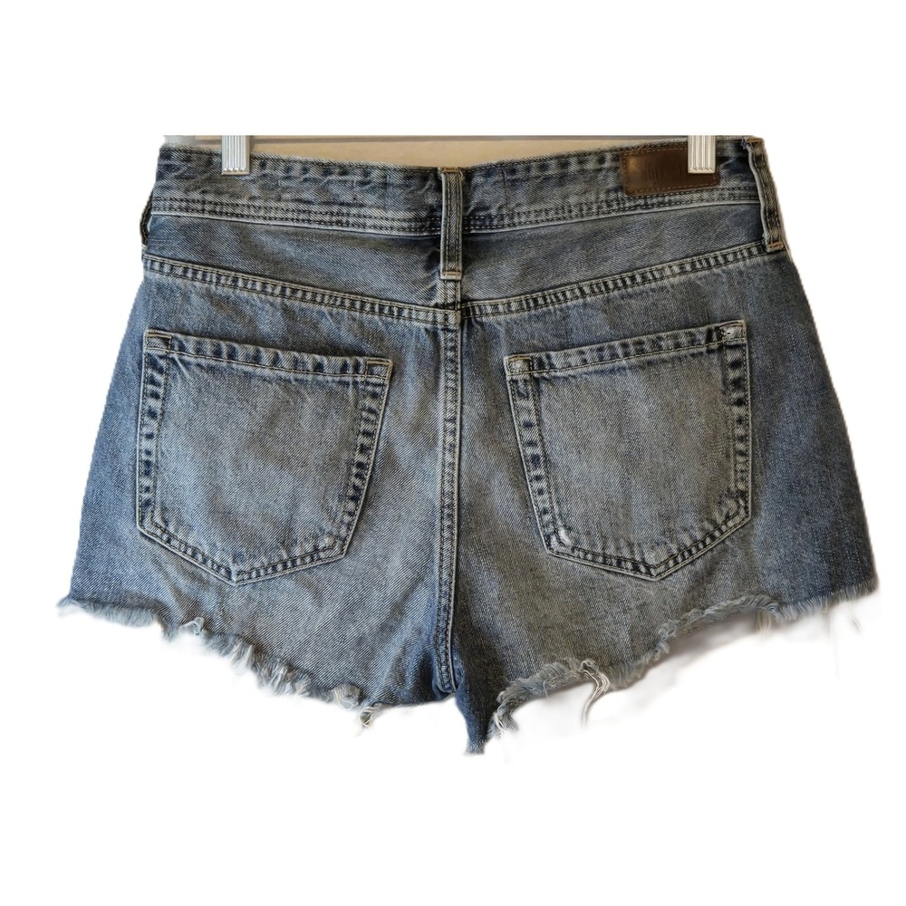 Hollister High Rise Vintage Denim Shorts Distressed Ripped Blue Jean Size 5 - Picture 2 of 6